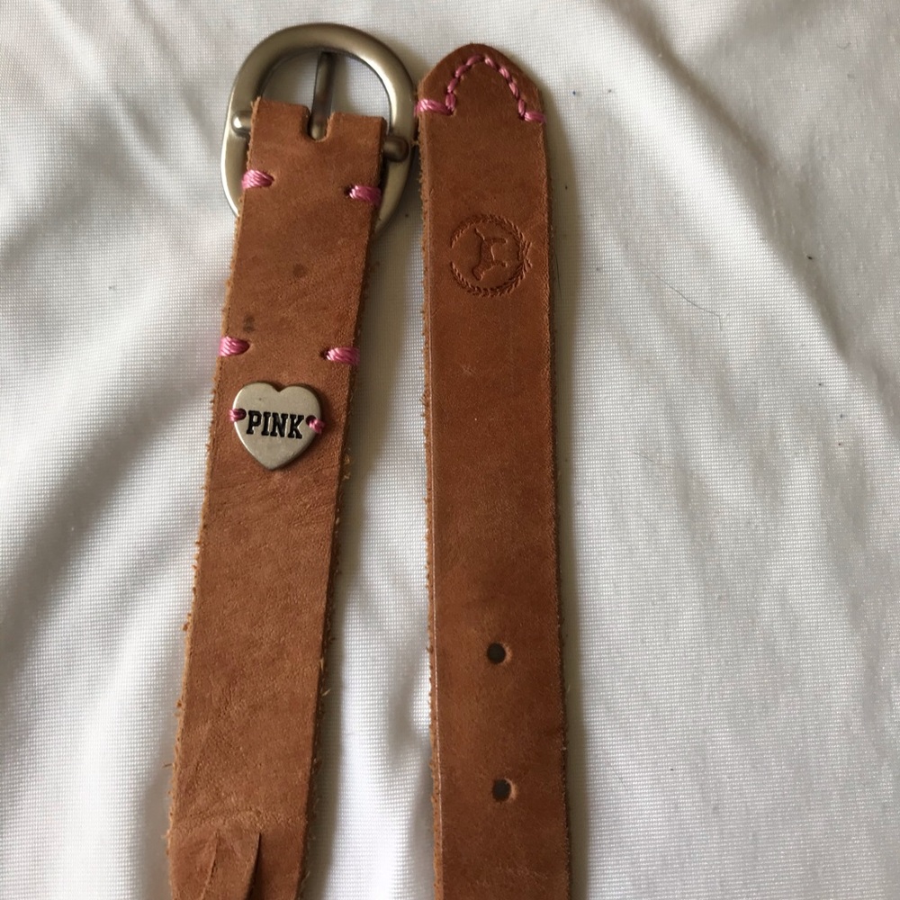 PINK tan braided belt
